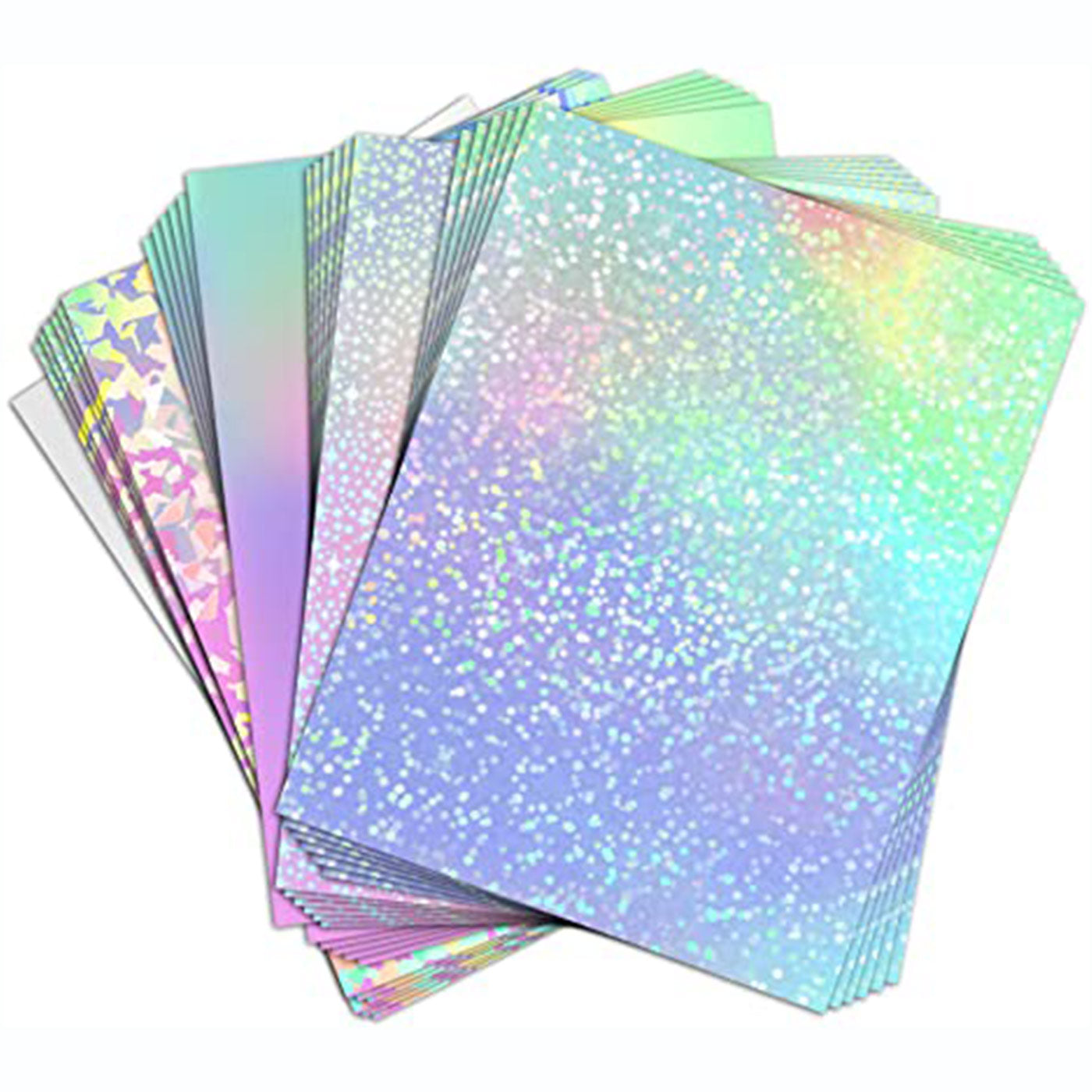 10 Pattern Holographic Transparent Self Adhesive Overlay Film A4