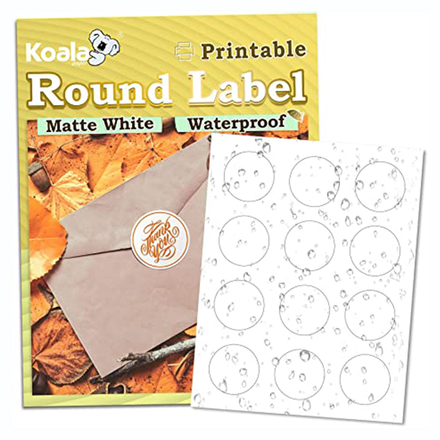 Koala Printable Vinyl Sticker Paper Waterproof Glossy White Laser Printer  ONLY Self-Adhesive Label 10 sheets 8.5 x 11 inch