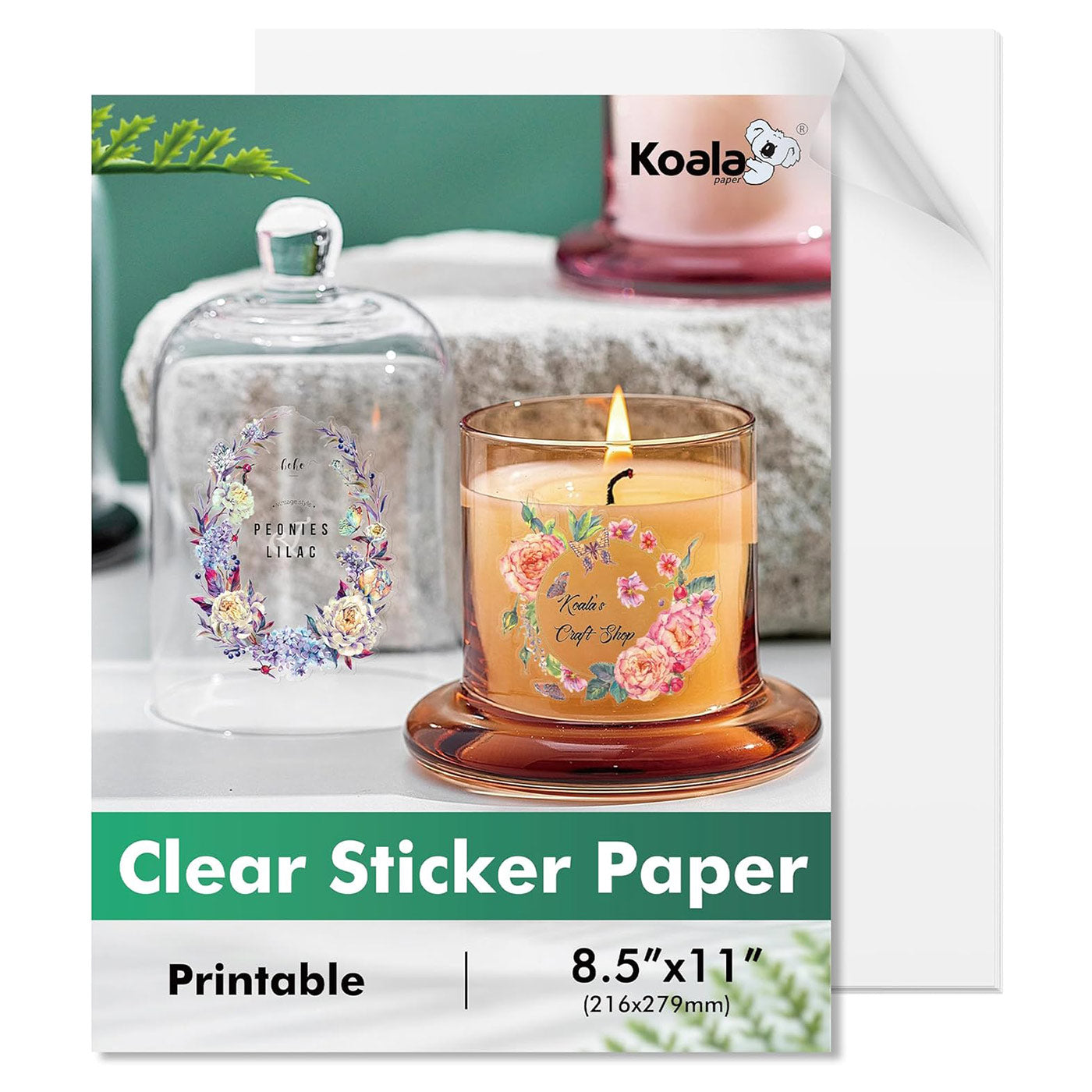 Clear Sticker Paper for Inkjet Printer - 20 Sheets Frosty Clear Printable  Vinyl Transparent Sticker Paper Waterproof Self Adhesive Label Crafts DIY
