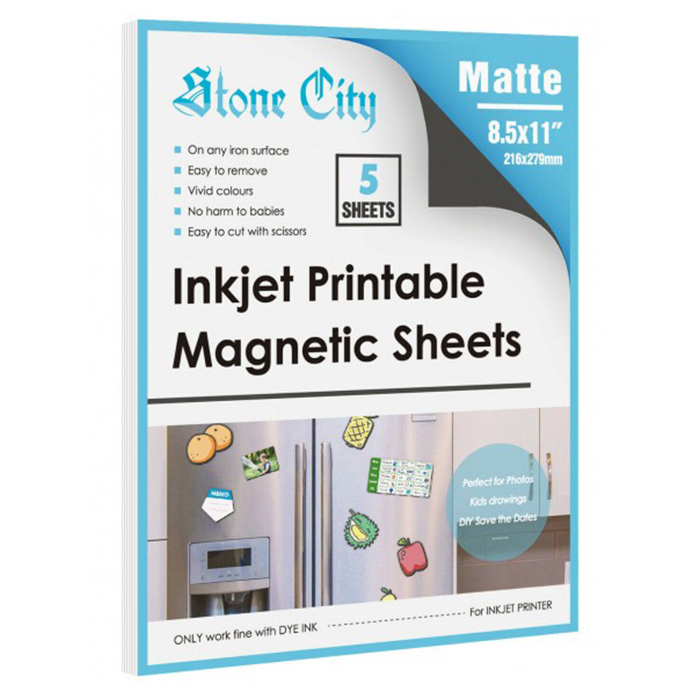 Thick Inkjet Printable Magnetic Paper 8.5 x 11 20 mil