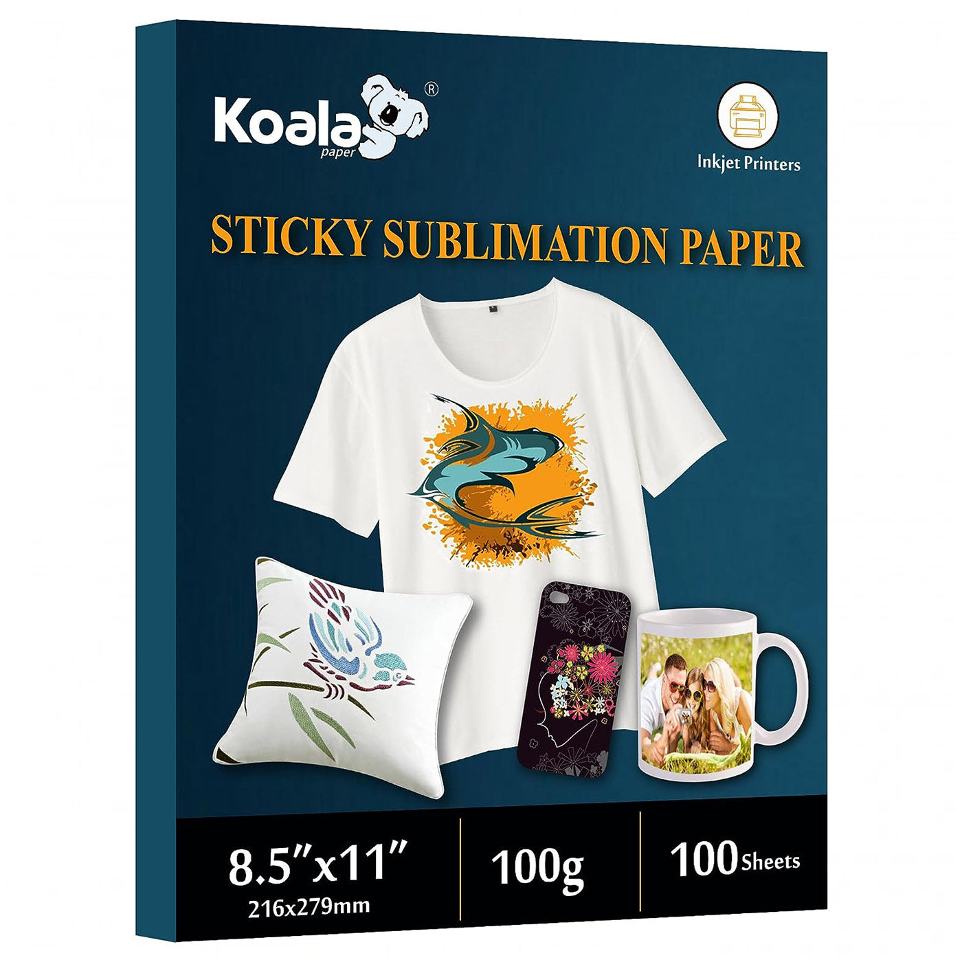100 Sheets Sublimation Paper 8.5 x 11 For Any Inkjet Printer with  Sublimation Ink