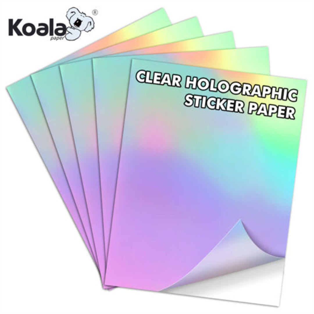 Koala Self Adhesive Laminate Sheets Transparent Waterproof Holographic A4  25 Sheets