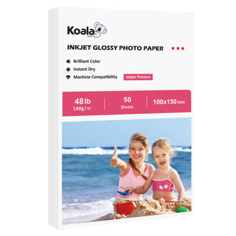 Koala 180gsm Inkjet Glossy Photo Paper 100 Sheets Used For Inkjet Printers 48lb