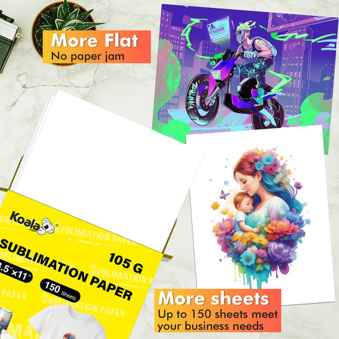 Koala Sublimation Paper 105gsm 150 Sheets Used For Inkjet Printers 8.5x11 inches