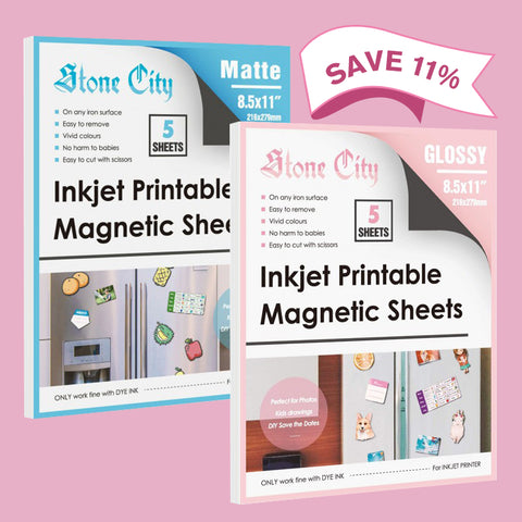 Stone City Glossy & Matte Printable Magnetic Sheets 10 Sheets