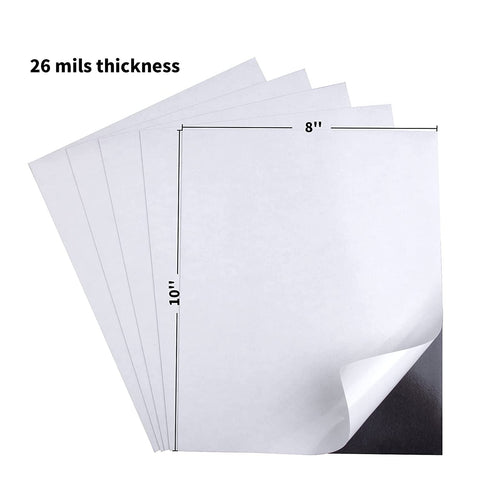 Stone City Magnetic Adhesive Sheets with Self Adhesive Backing  26 Mil 8x10 inches 12 Sheets