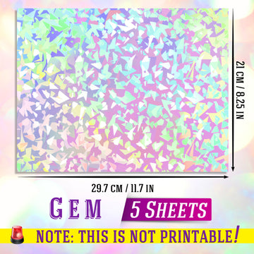 Holographic Sticker Paper, 24 Sheets Transparent Holographic Laminate Vinyl  Sheets Self Adhesive, Clear Overlay Lamination Sticker Film for Stickers