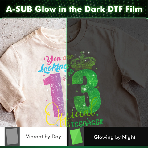 A-SUB DTF Film Set 8.5"x11"-Glow in the Dark 10 Sheets