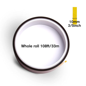 High Temperature Tape Heat Resistant Tape Heat Transfer Tape for  Sublimation No Residue 10mm X 33m 108ft (Yellow-2 Roll)