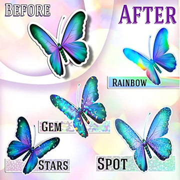 32 Sheets Transparent Holographic Vinyl Holographic Sticker Paper Lamination Self Adhesive Waterproof Transparent Holographic Overlay , A4 size, 8.25