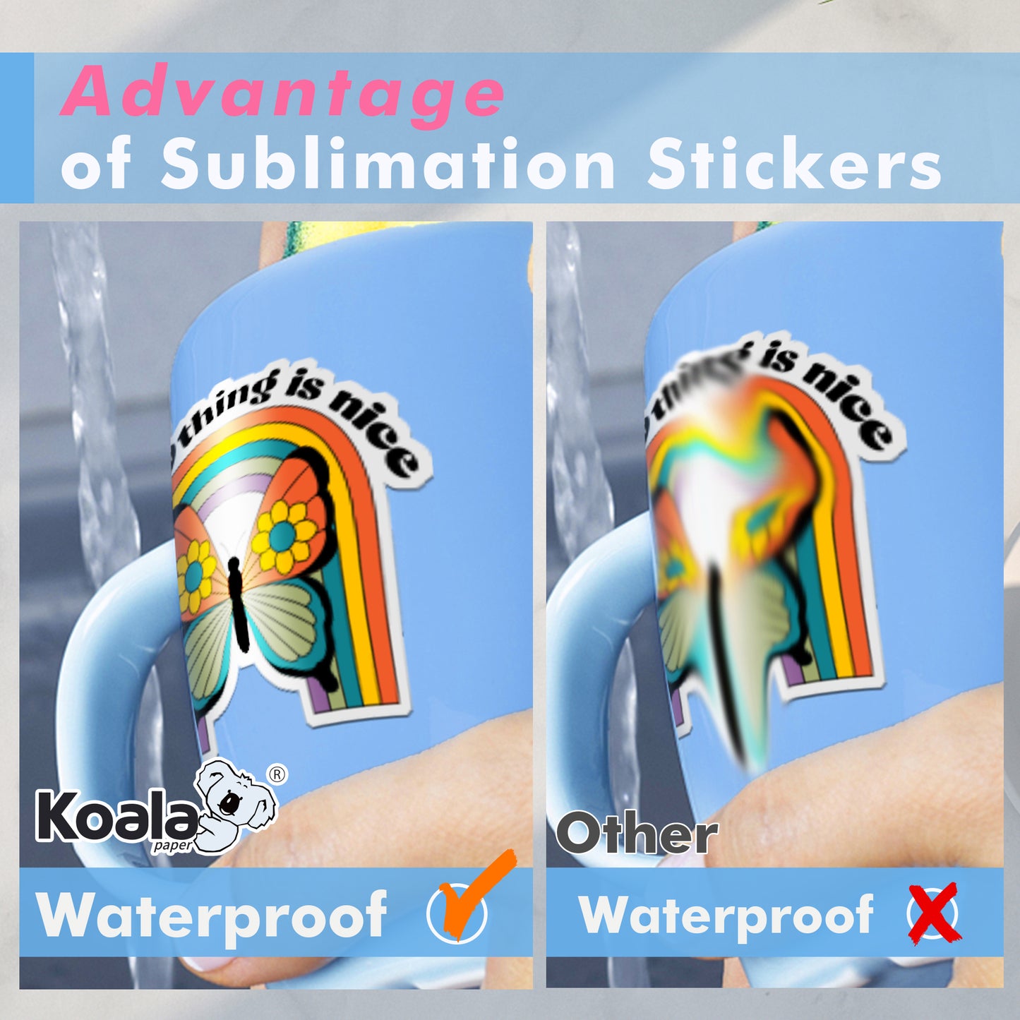 Koala 100% Sublimation Sticker Paper 25 Sheets- Glossy White Without back watermark