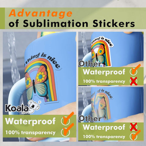 Koala 105gsm Sublimation Paper 150 Sheets with 100% Clear Sublimation Sticker Paper 25 Sheets