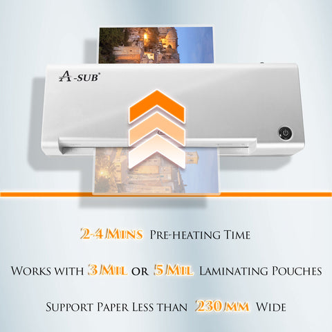 A-SUB A4 Laminator Thermal Laminating Machine + 20 Pouch + Corner Rounder