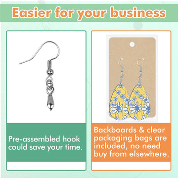 Teardrop Sublimation Earrings Mockup on Yellow Images Creative Store