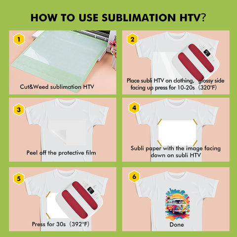 A-SUB Clear Sublimation Vinyl for Light Cotton Shirts 12"x10FT