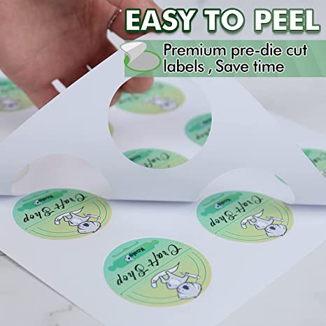 Koala Round Glossy White Printable Circle Labels for Inkjet and Laser Printer,  2 Inches 300 Round