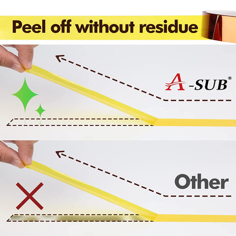 A-SUB Heat Resistant Tape, No Residue, for Heat Press, 25mm 108ft