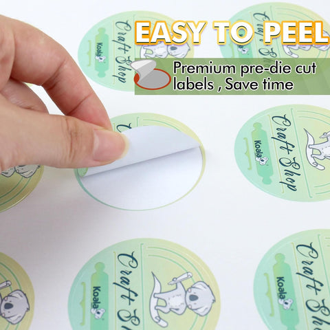 Koala Pearl Glossy White Printable Circle Labels for Inkjet and Laser Printer 2 inch