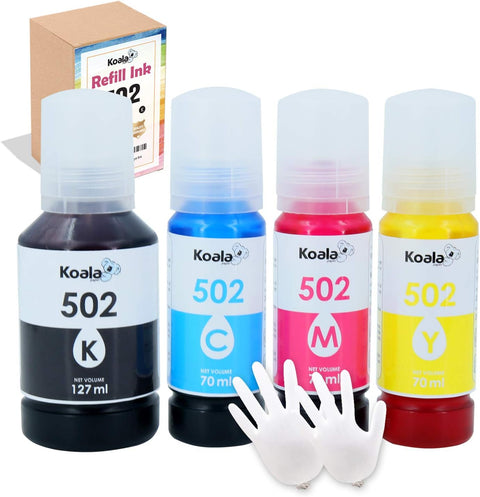 Koala 502 T502 Ink Bottle Replacement with EPSON Printer (B/C/Y/M)