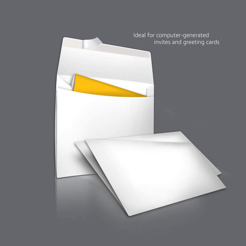 White Self Seal Invitation Envelope  A7 5.25" x7.25” 100 Pcs