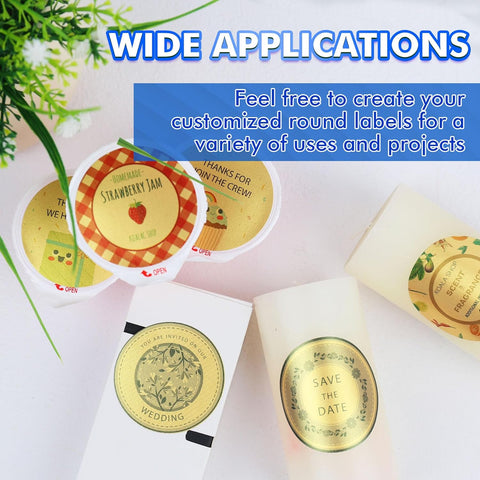 Koala Gold Round Labels Printable Circle Labels for Inkjet and Laser Printer 2 Inches 20 sheets