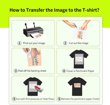 A-SUB Iron-On Heat Transfer Paper for White and Light Fabric 8.5x11 inches  T Shirt Transfer Paper for Inkjet Printer Wash Durable, Long Lasting
