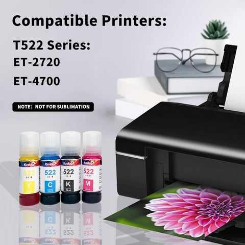 Koala 522 T522 Refilled Ink Bottle Replacement with EPSON Printer (B/C/Y/M)