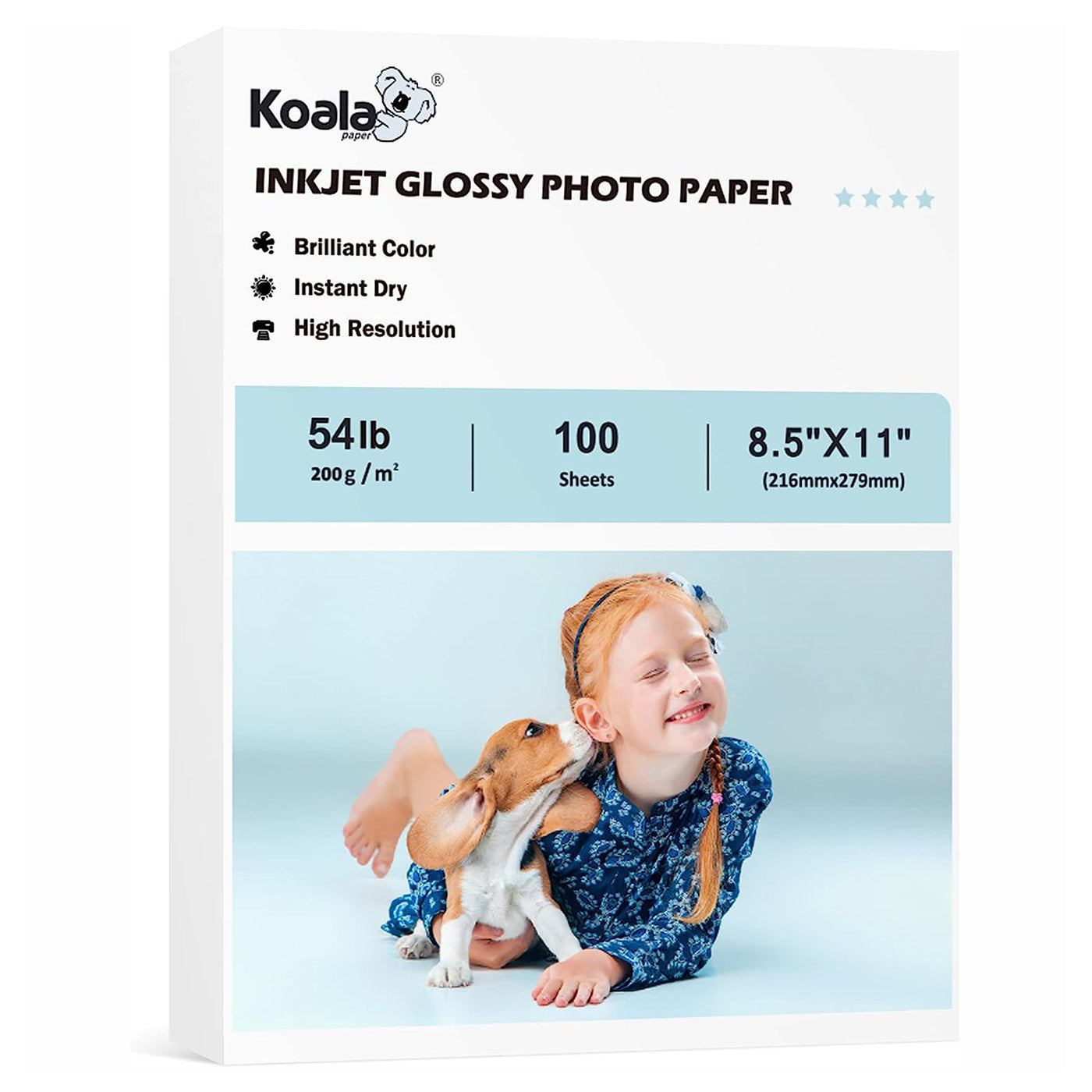Koala Printable Glossy Photo Sticker Paper for Inkjet Printers, 8.5x11 –  koalagp