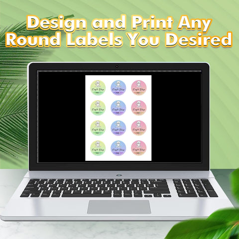 Koala Pearl Glossy White Printable Circle Labels for Inkjet and Laser Printer 2 inch