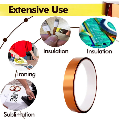 A-SUB Heat Resistant Tape, No Residue, for Heat Press, 25mm 108ft