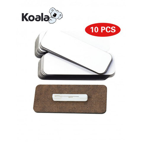 Koala Sublimation Name Badge MDF with Pin for Heat Transfer 10 PCS