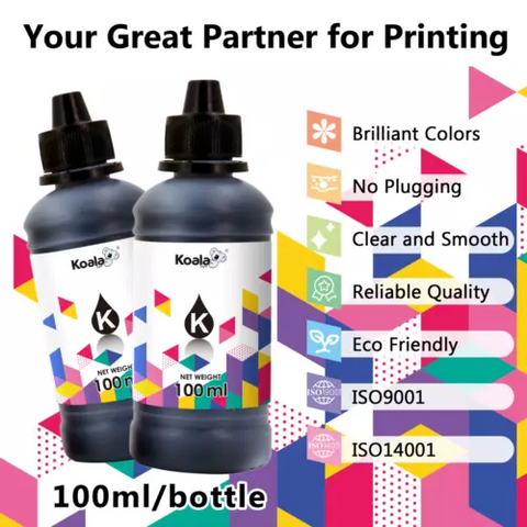 Koala 2x100ML Refill Black Pigment Ink Bottle for Epson Printer