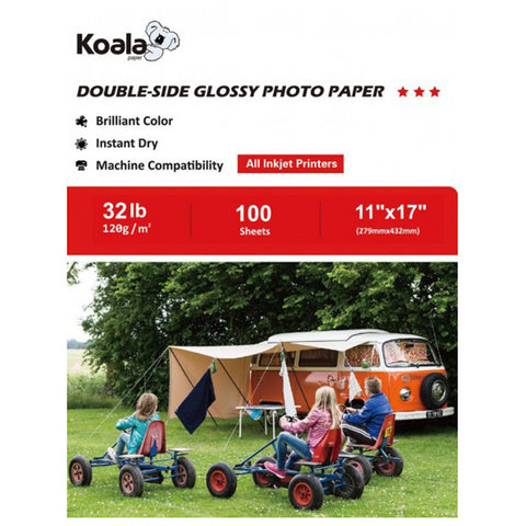 Koala 120gsm Double Side Glossy Photo Paper 100 Sheets Compatible with Inkjet Printer 32lb