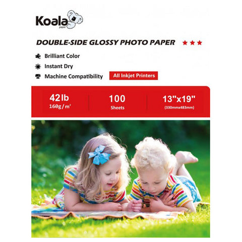 Koala 160gsm Double Side Glossy Photo Paper 100 Sheets Compatible with Inkjet Printer 42lb