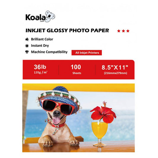 500 Sheets Koala Photo Paper 8.5x11 Glossy Thin Inkjet Printer Paper 30lb  115gsm, Picture Paper, Chip Bag Papers 