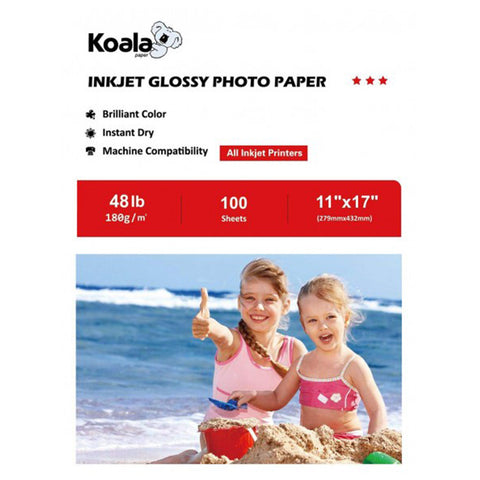 Koala 180gsm Inkjet Glossy Photo Paper 100 Sheets Used For Inkjet Printers 48lb