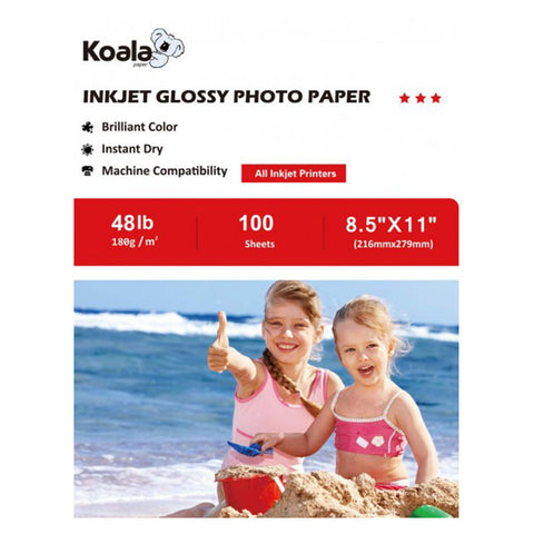 Koala 180gsm Inkjet Glossy Photo Paper 100 Sheets Used For Inkjet Printers 48lb