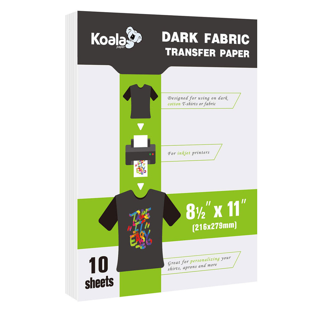 Inkjet Heat Transfer Paper For Dark fabrics Iron On 10 Sheets