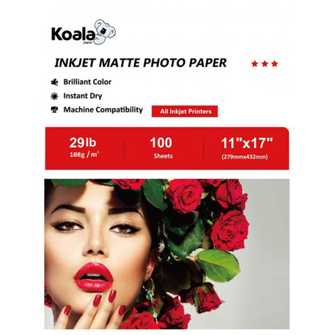 Koala 108gsm Matte Photo Paper 100 Sheets Used For Inkjet Printer 29lb