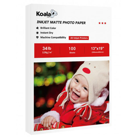 Koala 128gsm Matte Photo Paper 100 Sheets Used For Inkjet  and Laser Printer 34lb