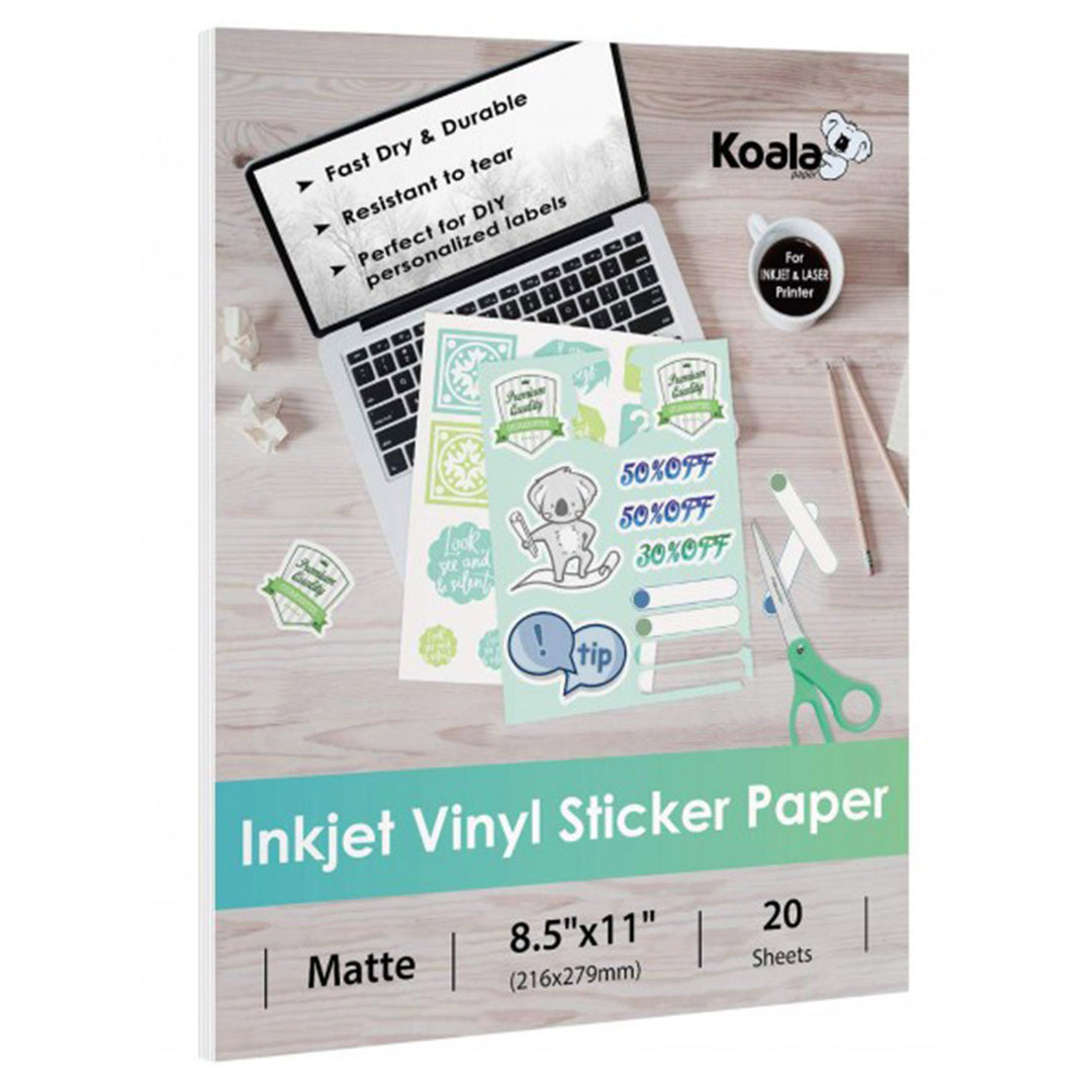 5 Sheets (A4 Size) Semi Transparent Printable Vinyl Sticker Paper  Waterproof For Inject/Laser Printer