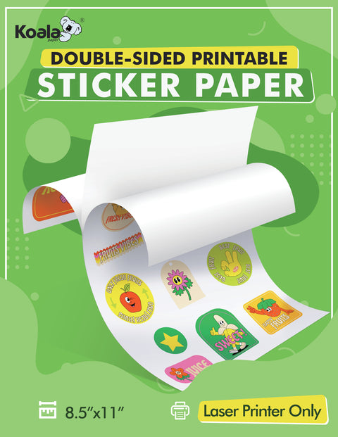 Koala Double Sided Glossy Sticker Paper for Laser Printer 20 sheets