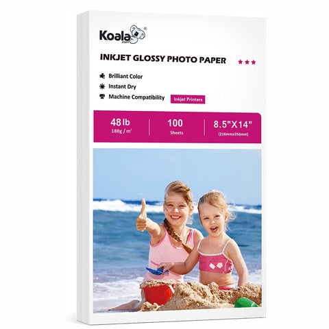 Koala 180gsm Inkjet Glossy Photo Paper 100 Sheets Used For Inkjet Printers 48lb