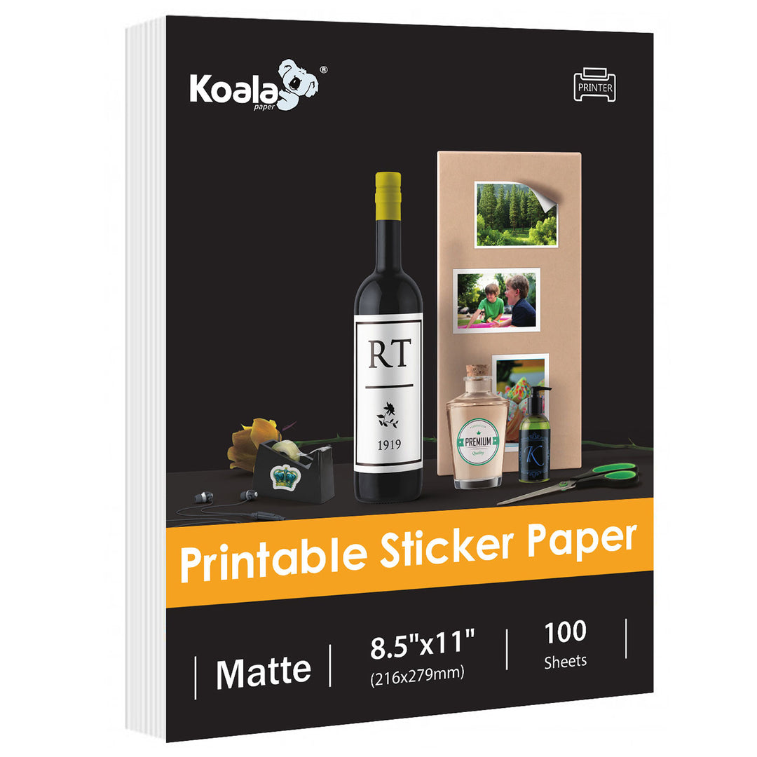 Koala Printable Silver Sticker Paper for Inkjet and Laser Printers