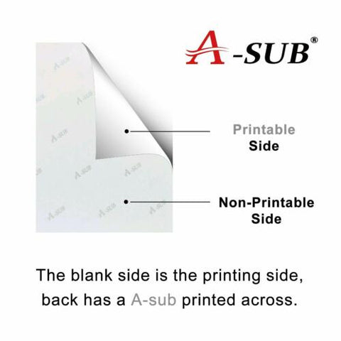 A-SUB Sublimation Paper 125gsm 110 Sheets Used For All Inkjet Printers